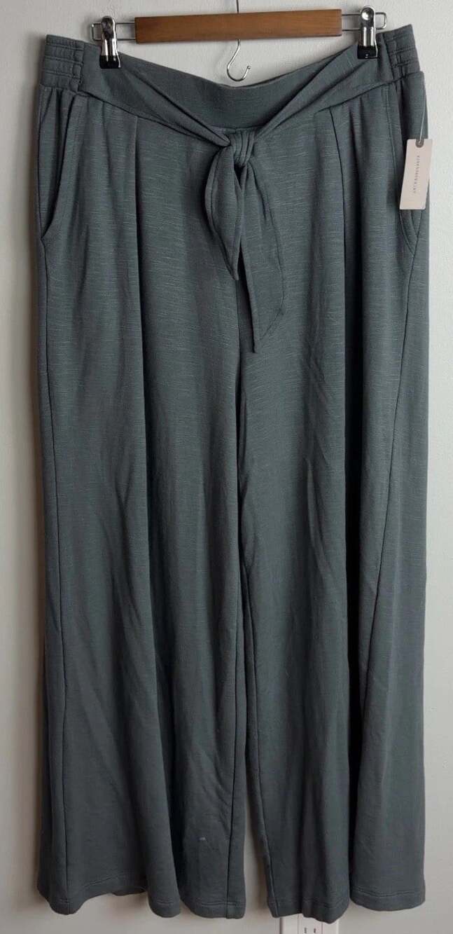 NWT Daily Practice Anthropologie Wide Leg Tie Waist Lounge Pants Size Large Wm’s